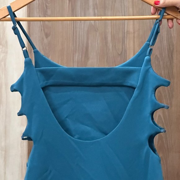 KOOVS Blue Cutout Satin Dress Size S | Look elegant and divine for a date night! - Picture 4 of 6